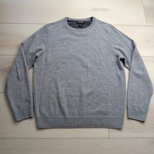Nordstrom 100% Cashmere Crewneck Sweater Mens Medium Gray Luxury Knit
